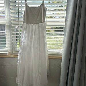 White Old Navy Fit & Flare Combination Midi Cami Dress